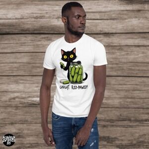 Pickle Heist Cat Shirt, Funny Unisex Cat-Burglar T-Shirt